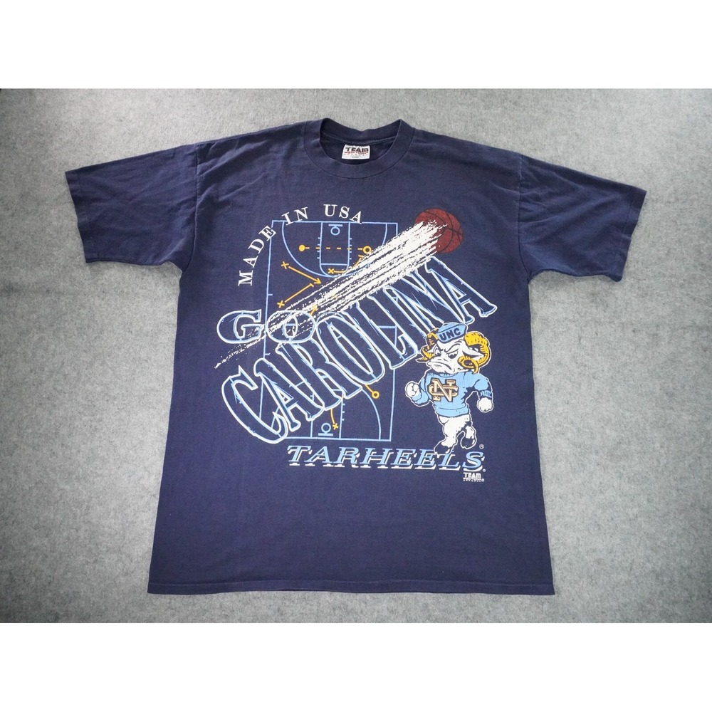 Team Edition‎ Apperal Shirt Mens XL Blue Made In USA Carolina Tarheels